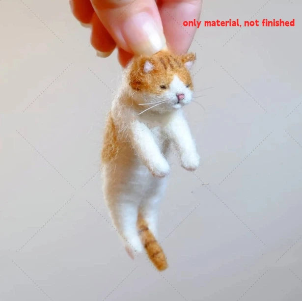 Sheep Felt Poke Cat Handmade Material Bag For Beginner Diy Wool Needle Felting Simulation Creative Animal Gifts - 05