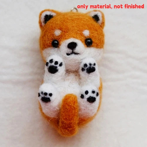Sheep Felt Poke Cat Handmade Material Bag For Beginner Diy Wool Needle Felting Simulation Creative Animal Gifts - 02